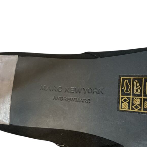 Marc New York Bootie Women’s SZ 9.5 M Black AMELIA Ankle Clear Heel Faux Suede - Picture 14 of 15